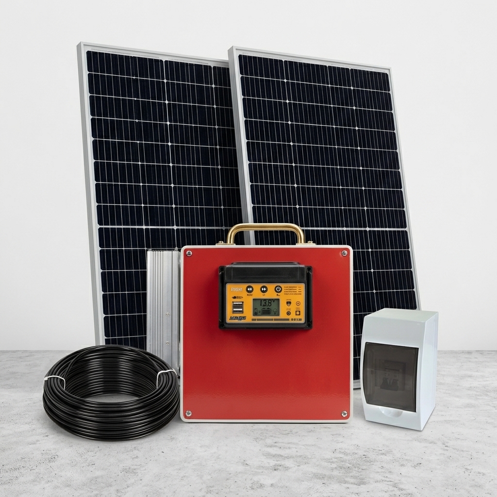 Raph Mini power box with solar panels and accessories