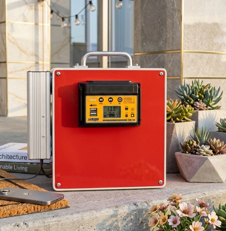 Raph Mini solar power box outdoors